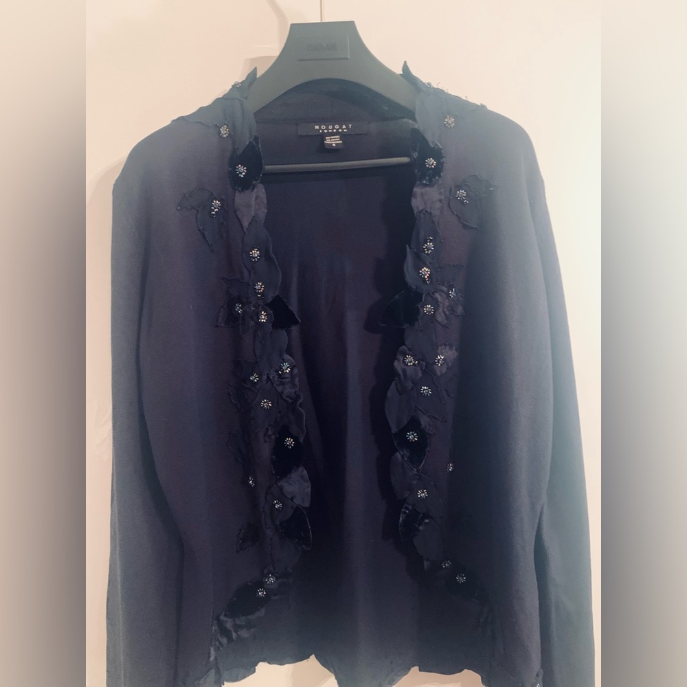 Nougat London Navy Embroidered Top
UK4